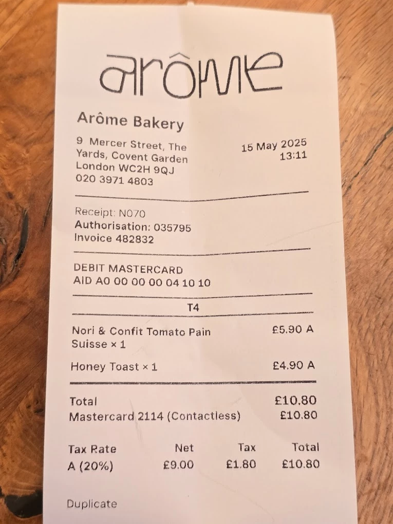 Arôme Bakery menu 4